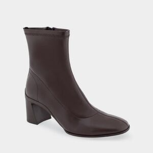 AEROSOLES Corinda Block Heel Ankle Bootie in Dark Brown - Size 7.5 Medium